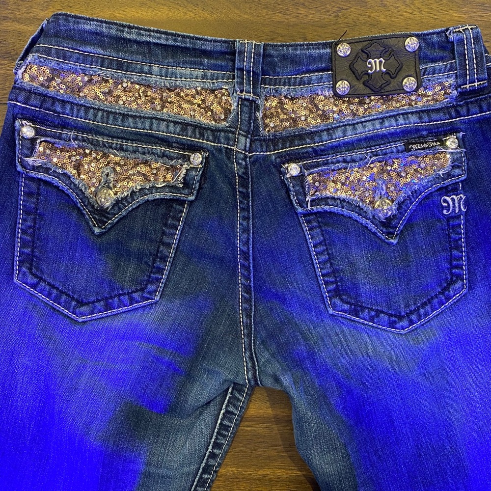 Miss Me jeans with sequined pockets-sz 34
